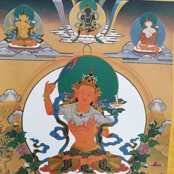 Tranh Thangka Văn Thù Sư Lợi Bồ Tát_120x80cm